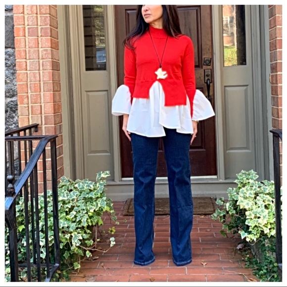 ✨LAST ONE ✨PARIS✨Red Stunning shirted sweater - Picture 3 of 8